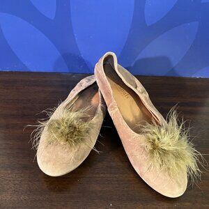 Kenneth Cole Gentle Soles Tan with Marabou Feathers Size 9